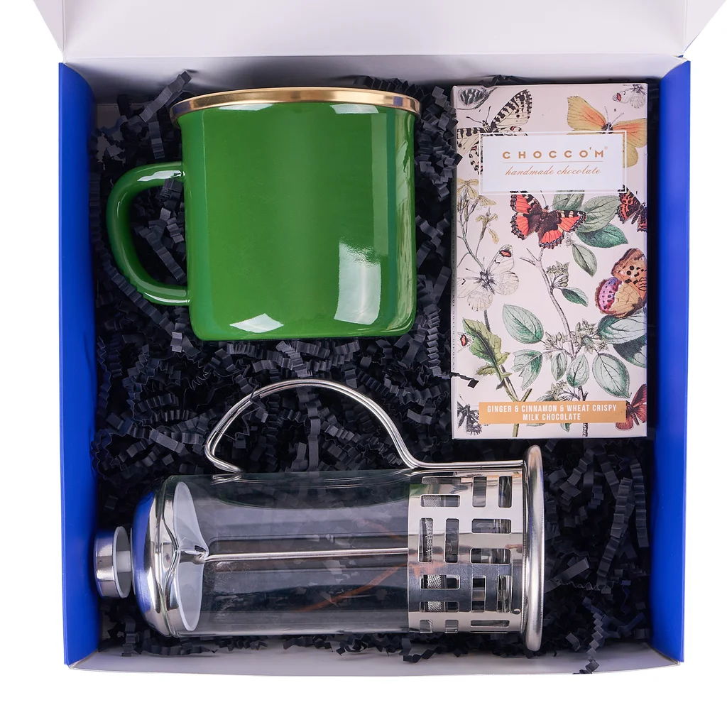 Yeşil Kupalı Kahve & Çikolata Hediye Seti