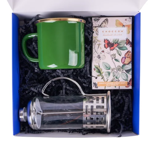 Yeşil Kupalı Kahve & Çikolata Hediye Seti