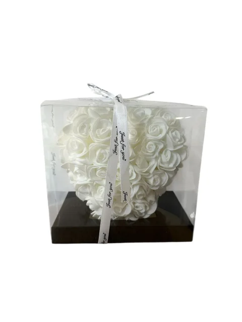 Beyaz Kalpli Yapay Gül