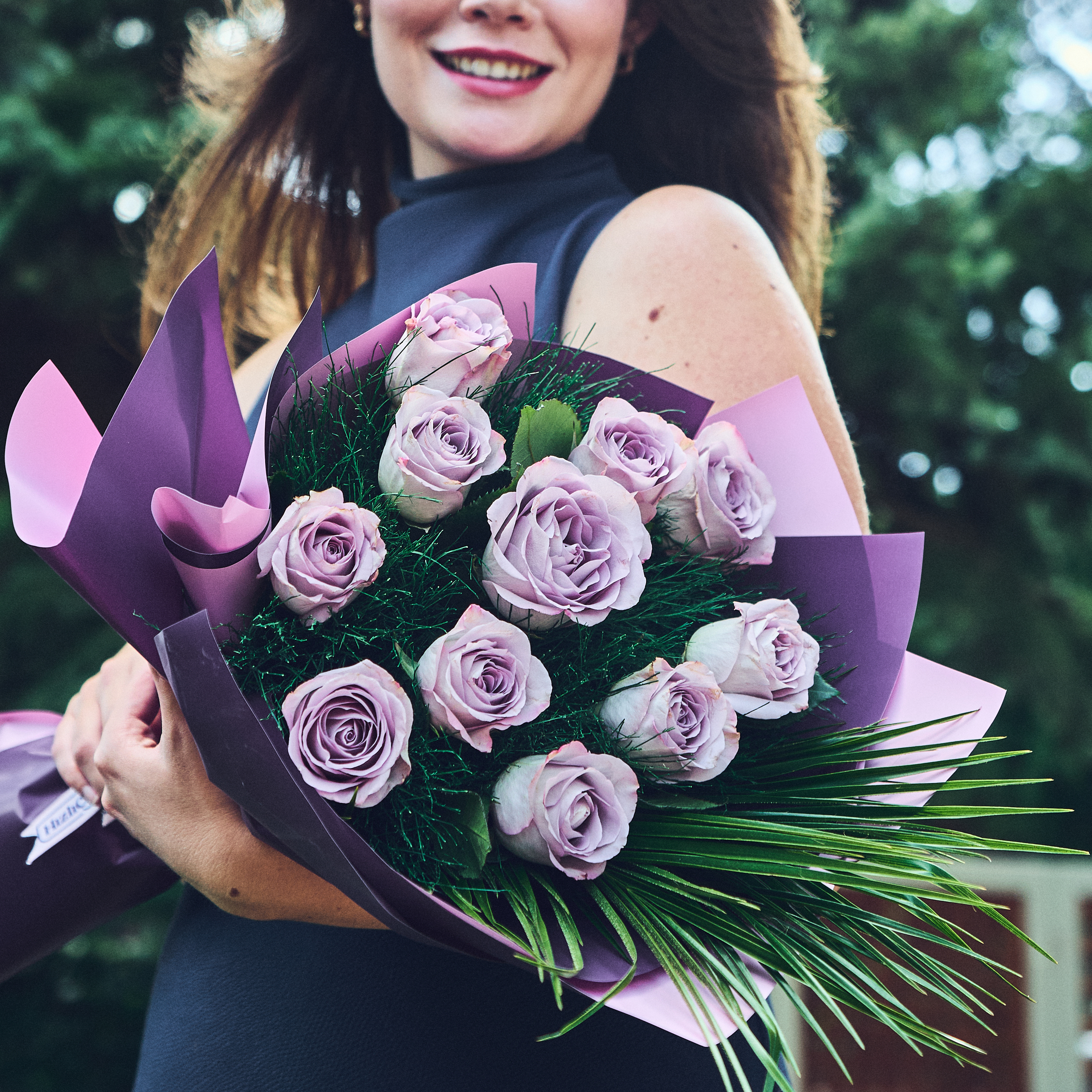 Lux Lila Gül Buketi - 6