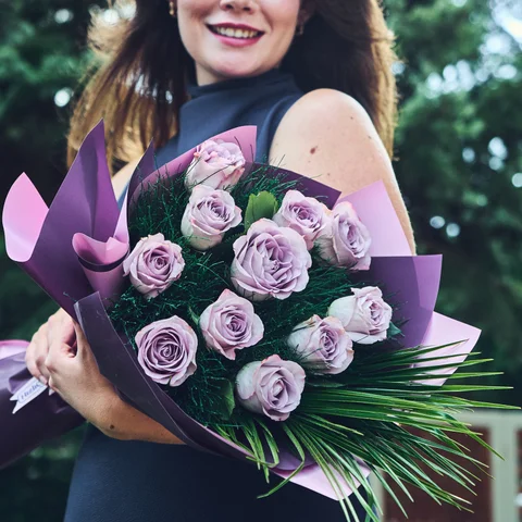 Lux Lila Gül Buketi