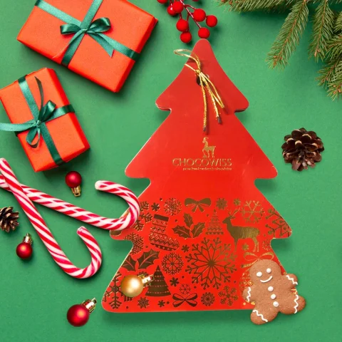 Kırmızı Çam Ağacı Dubai Çikolatası