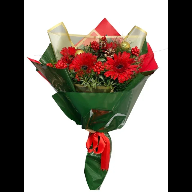 Kırmızı Gerbera & Kokina Buketi - 3