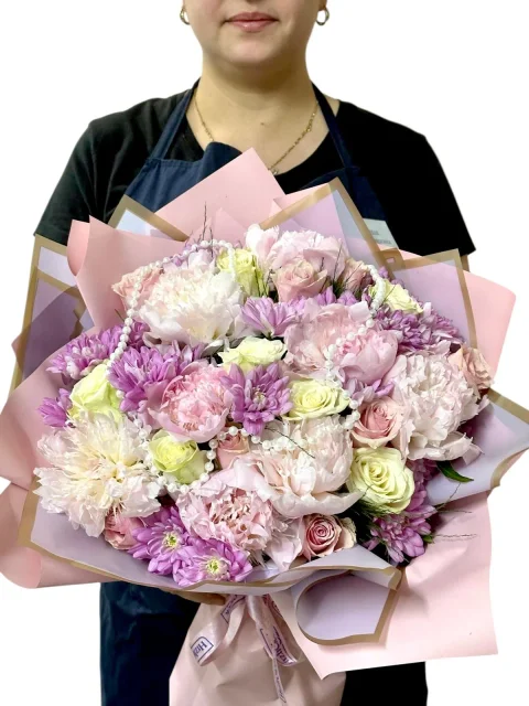 Pink Pearl Şakayık Buketi