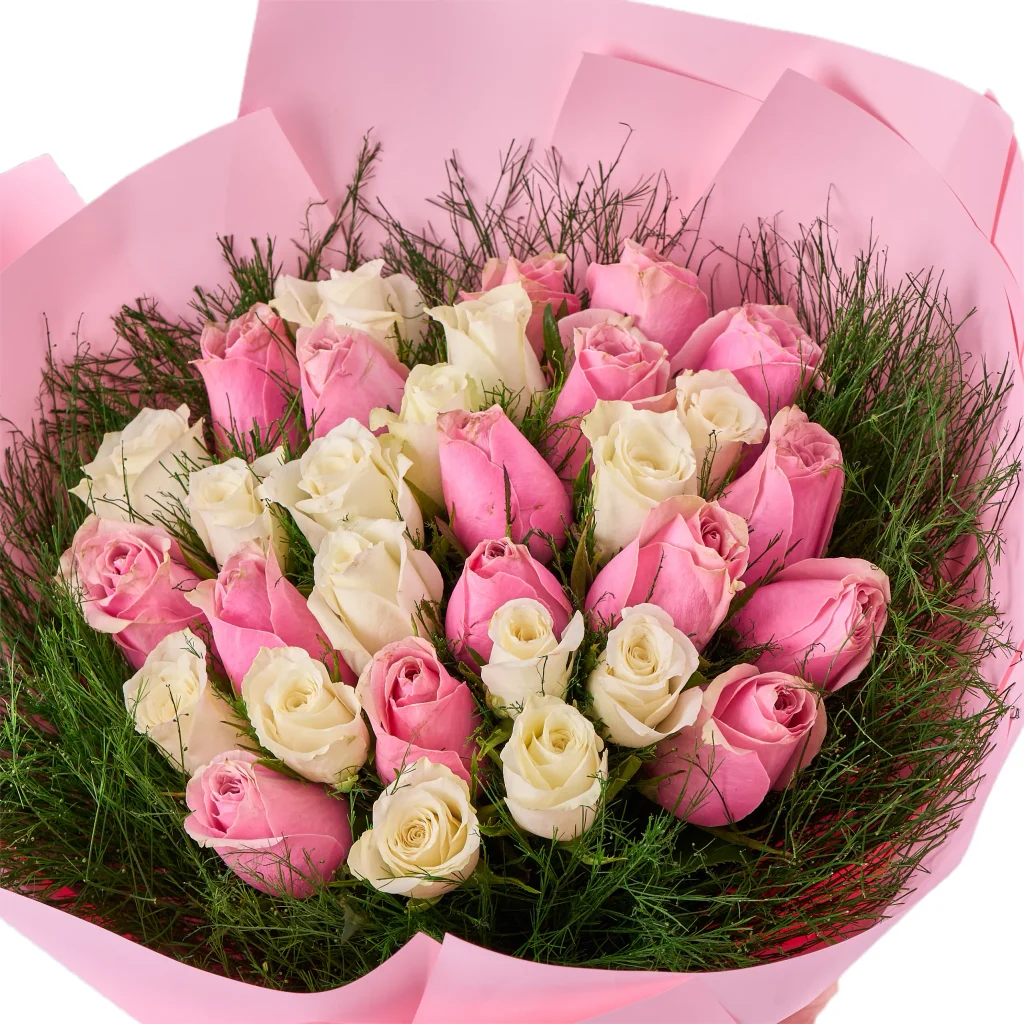 31’li Pembe Beyaz Gül - 4