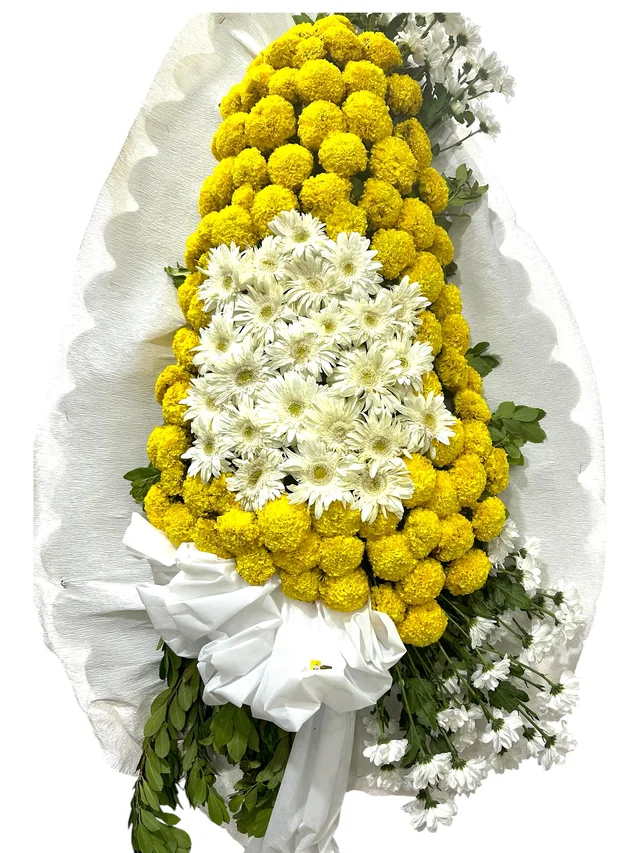 Cinya ve Gerbera Tek Katlı Çelenk - 2