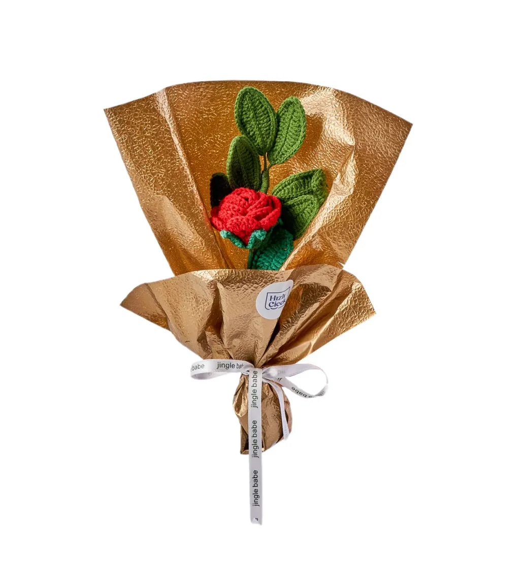 El Örgüsü Kırmızı Gül Buketi