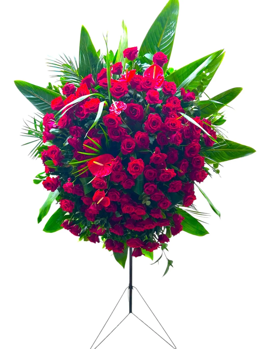 Kırmızı gül ferforje aranjmanı