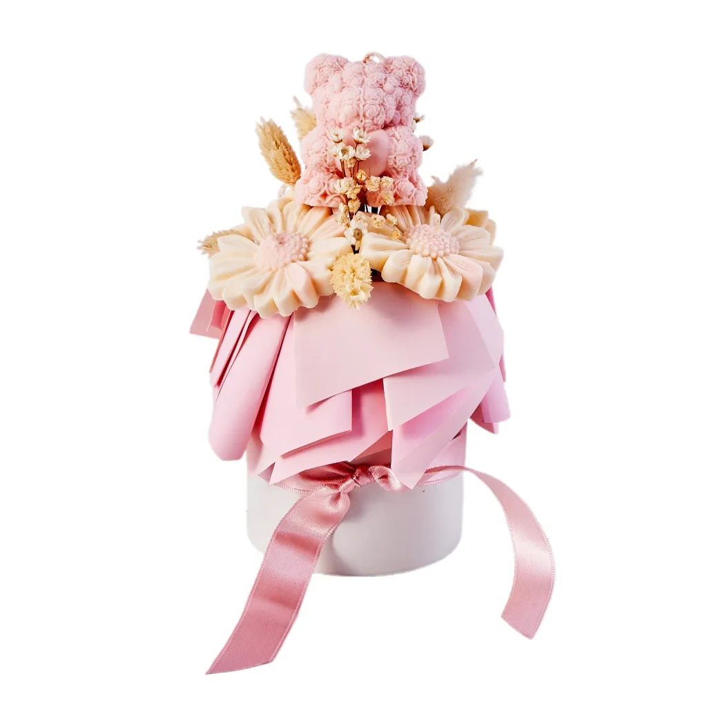 Pink Bear Tasarım Mum Kutusu