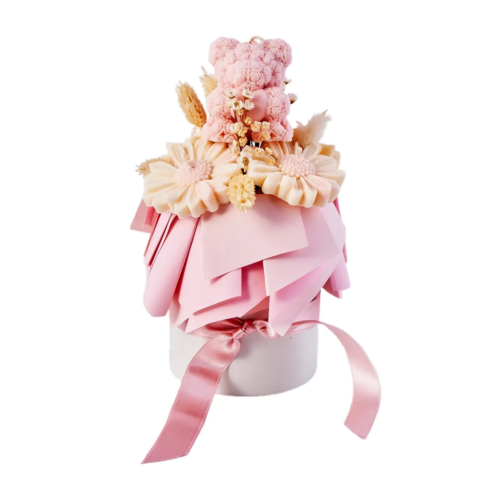 Pink Bear Tasarım Mum Kutusu