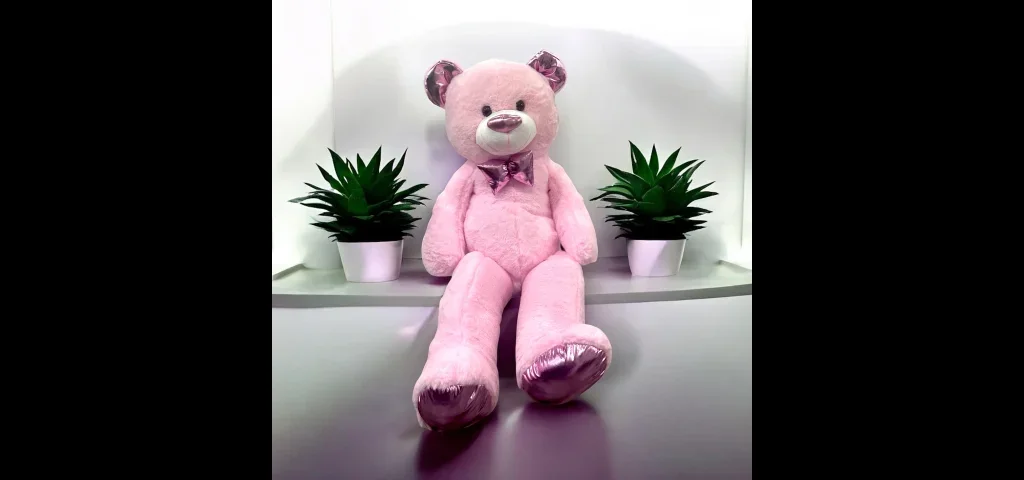 Pembe Papyonlu Peluş Ayıcık (100 cm)