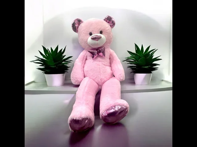 Pembe Papyonlu Peluş Ayıcık (100 cm)