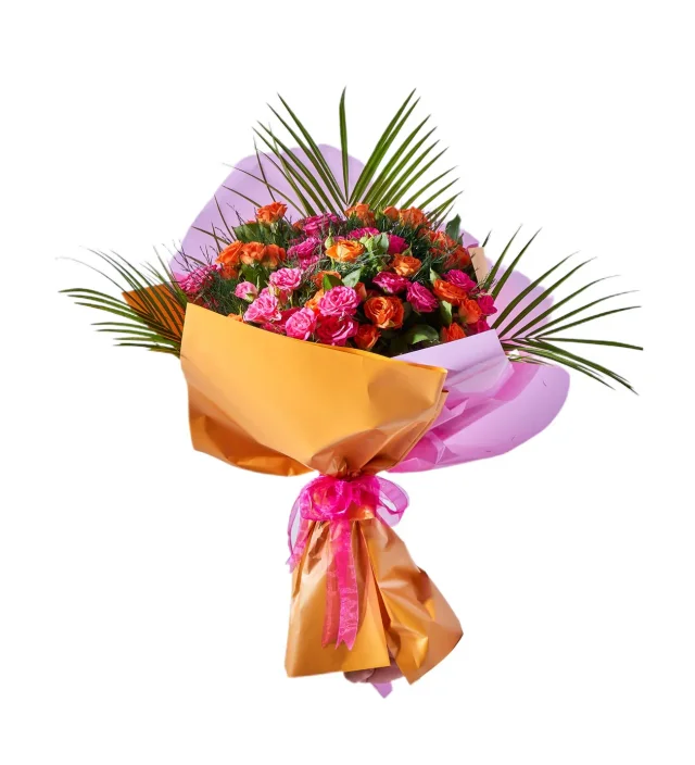 Pink and Orange Love Buket