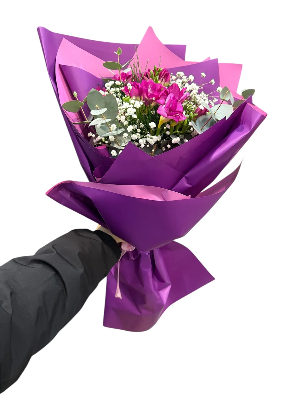 Fuşya Frezya Buketi