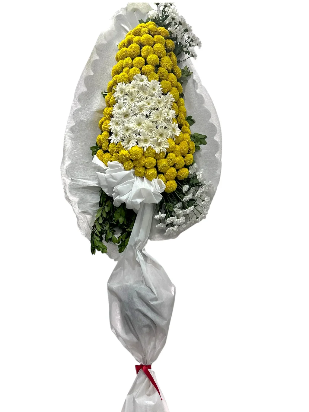 Cinya ve Gerbera Tek Katlı Çelenk