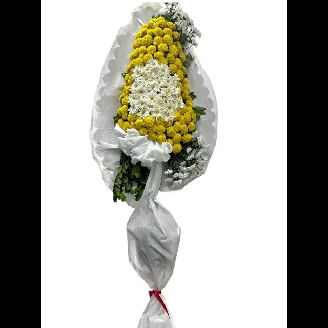 Cinya ve Gerbera Tek Katlı Çelenk