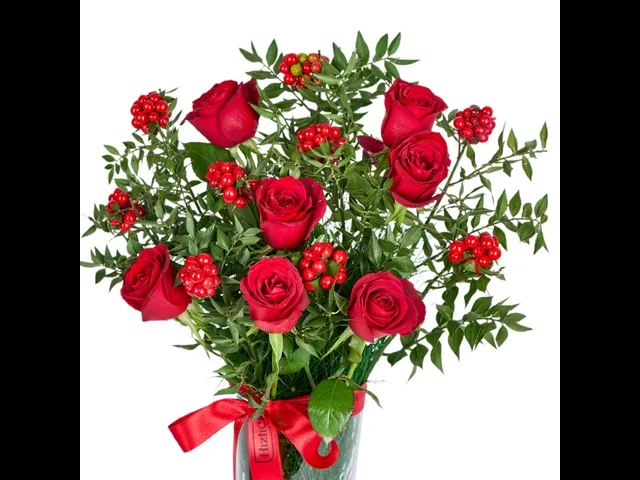 Red Rose & Kokina Bliss (Paşabahçe vazoda) - 2