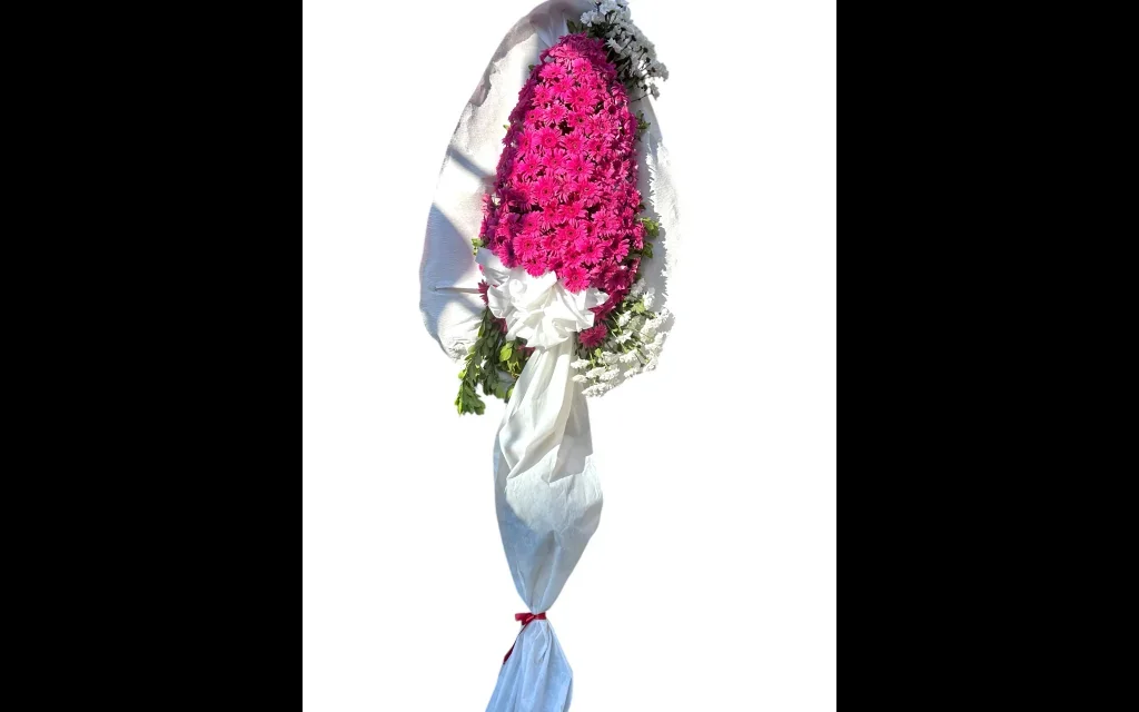 Pembe Gerbera Tek Kat Çelenk