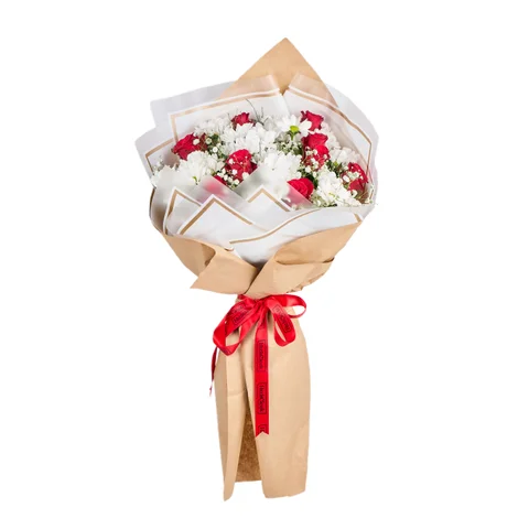 Classic Kırmızı Gül ve Papatya