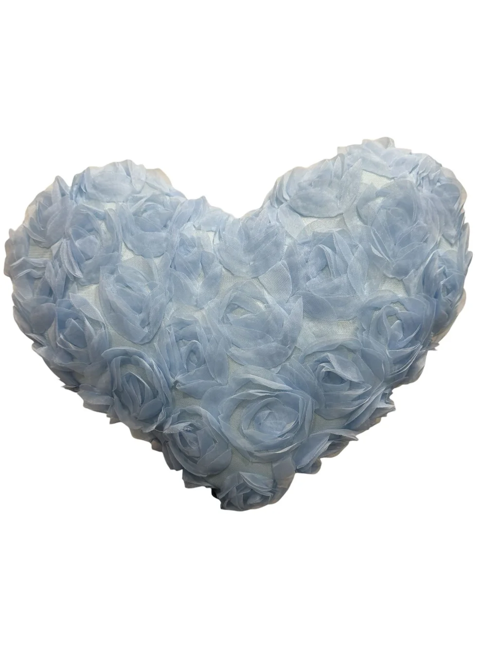 Mavi Kalp Güllü Yastık