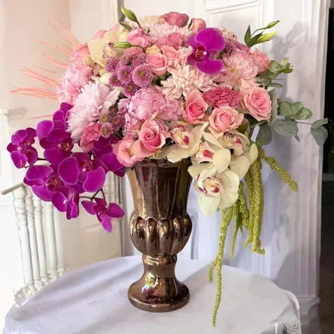 Saray İhtişamı Fuşya Orkide & Pembe Çiçek Tasarımı - 2
