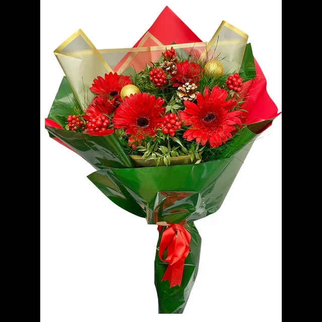 Kırmızı Gerbera & Kokina Buketi - 2