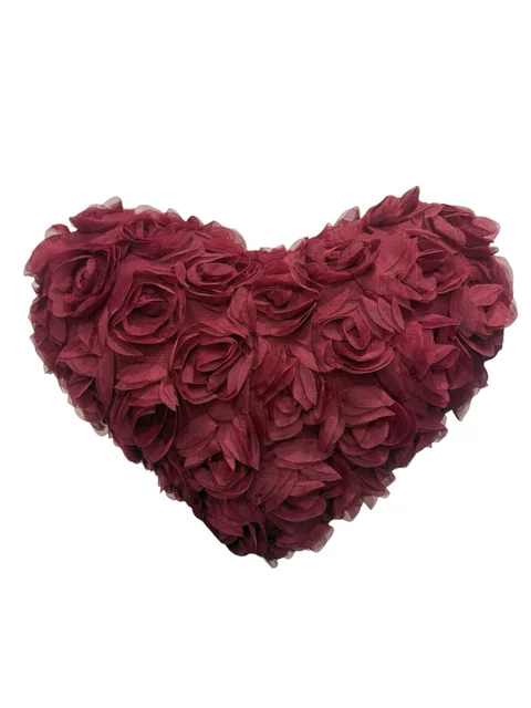 Bordo Kalp Güllü Yastık