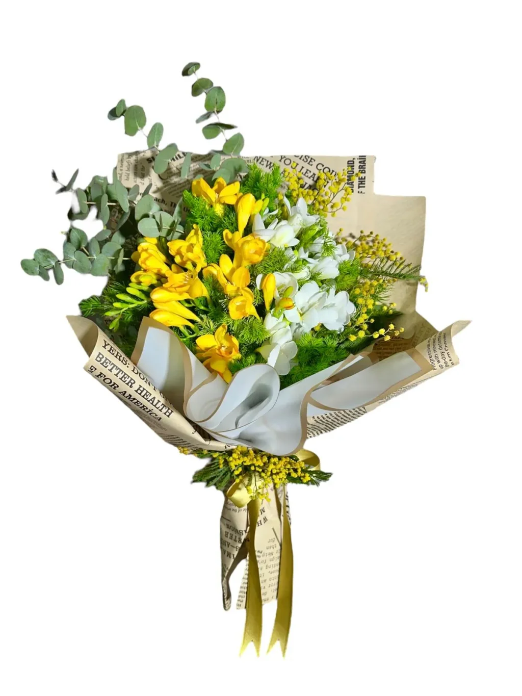 Sarı & Beyaz Frezya Buketi