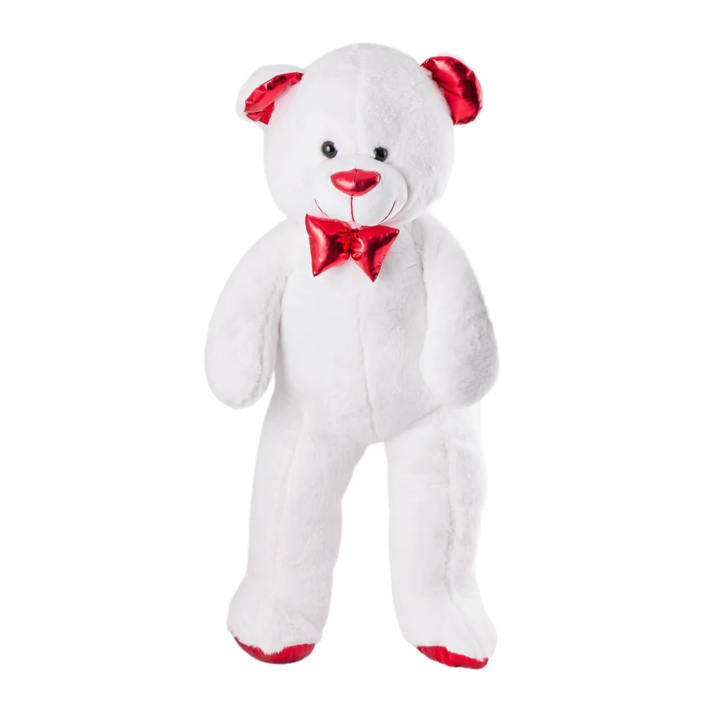 Beyaz Papyonlu Peluş Ayıcık (100 cm)