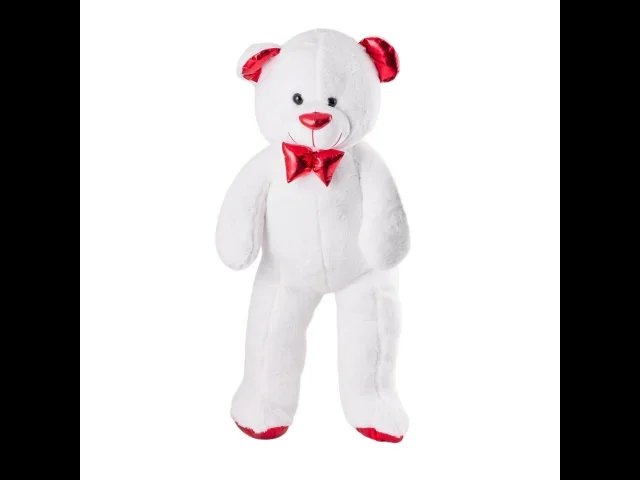 Beyaz Papyonlu Peluş Ayıcık (100 cm)