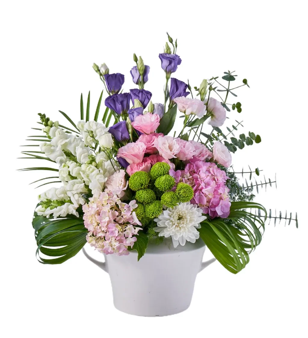 Porselen Kasede Mevsim Çiçekleri