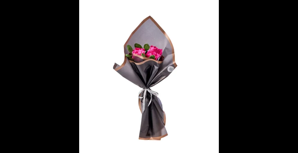 El Örgüsü Fuşya Gül Buketi