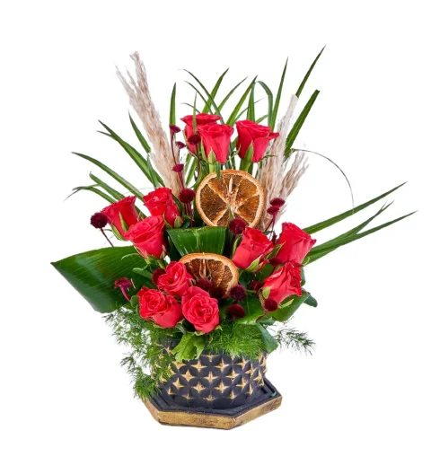 Red and Black Flower