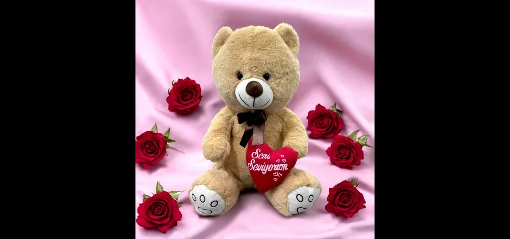 Kahverengi Kalpli Peluş Ayıcık (50 cm)