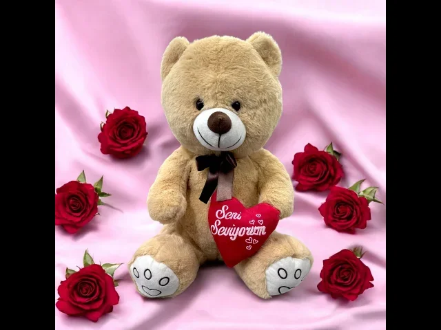 Kahverengi Kalpli Peluş Ayıcık (50 cm)