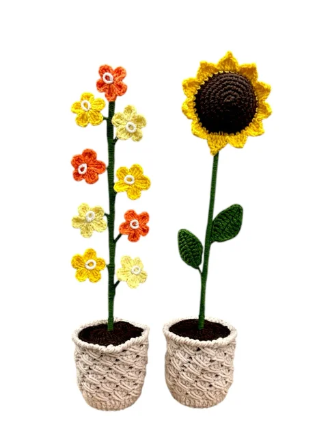 örgü çiçek seti