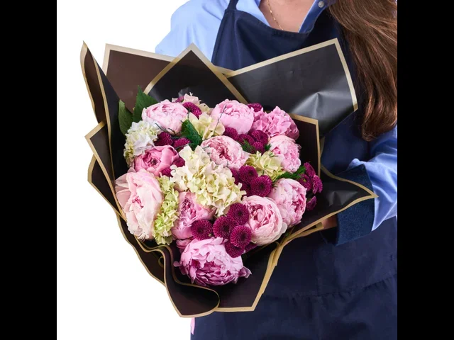 Premium Pembe Şakayık ve Ortanca Buketi - 2