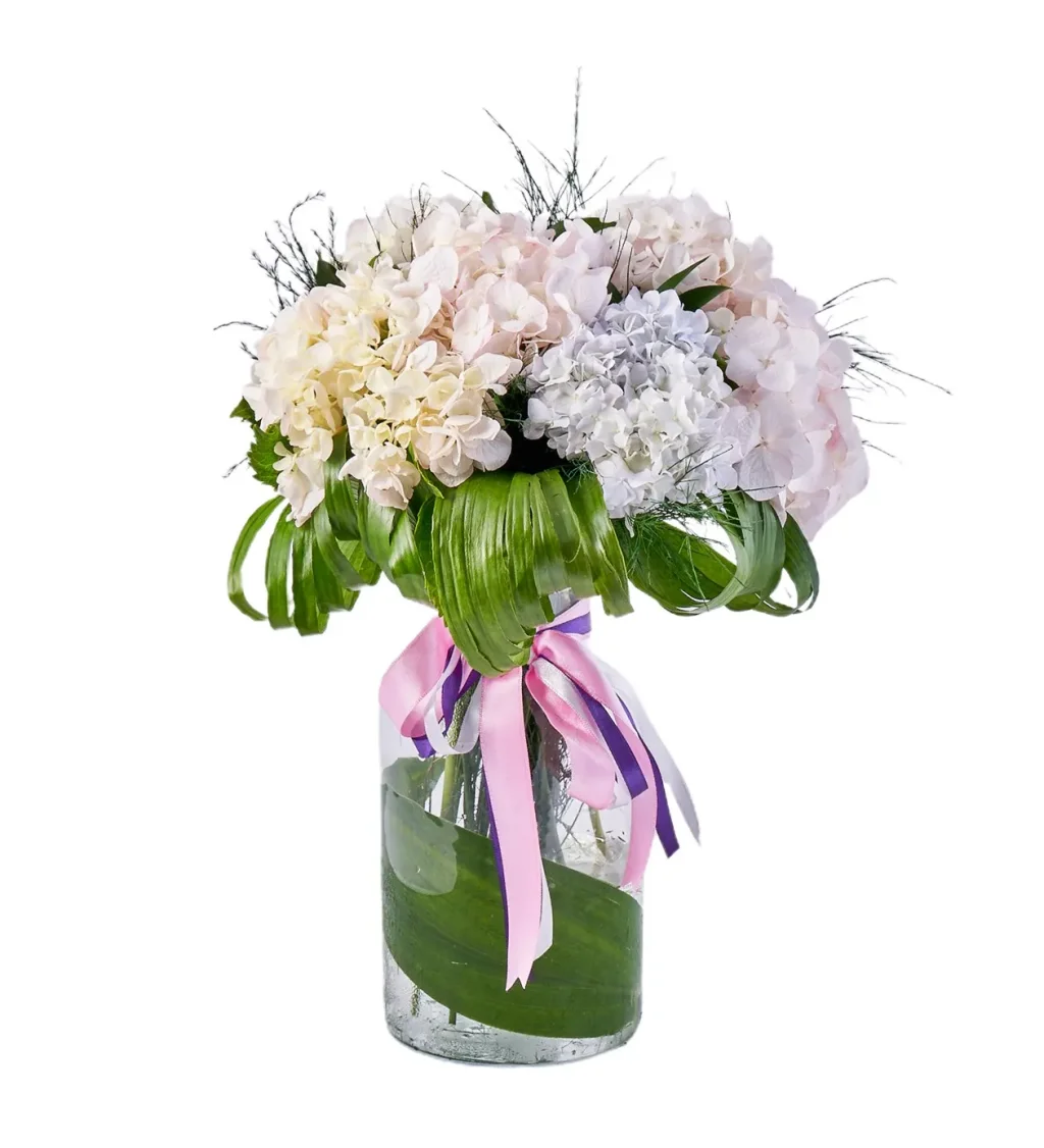 Vazoda Ortanca Çiçeği