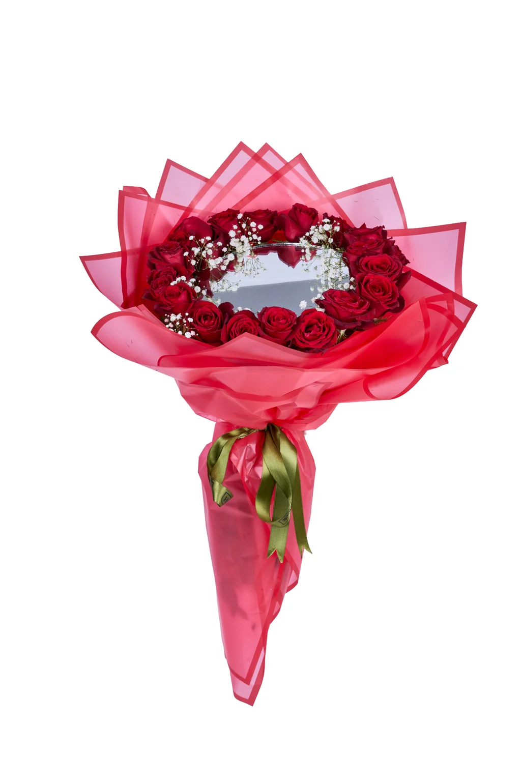 Aynalı Kırmızı Gül Buketi