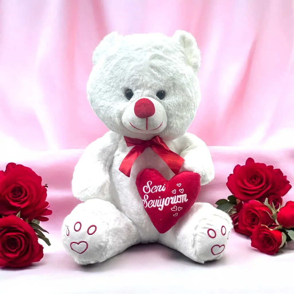 Beyaz Seni Seviyorum Peluş Ayıcık (50 cm)
