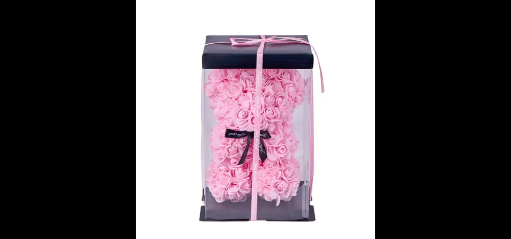 Pembe Kalpli Yapay Gül Ayıcık