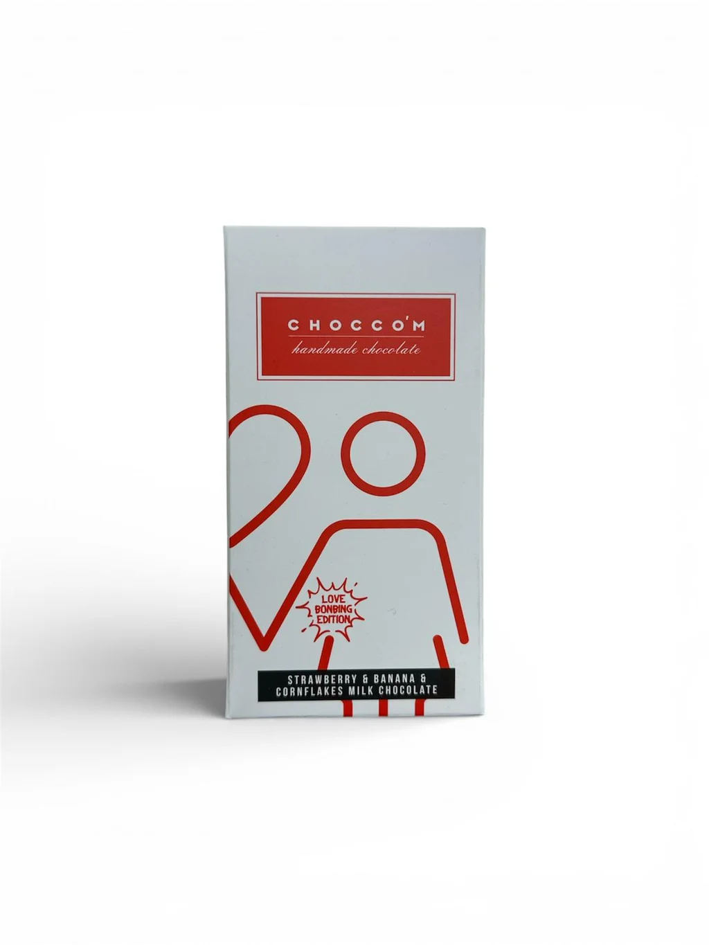 Choccom Sevgililer Günü Çilek & Muz & Mısır Gevreği Sütlü Çikolata