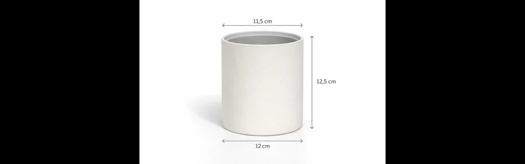 Silindir Krem Beton Saksı