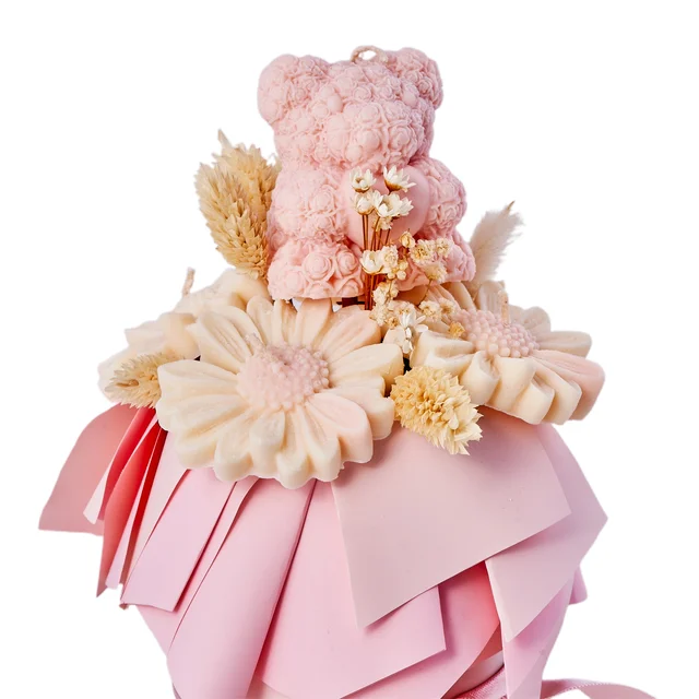 Pink Bear Tasarım Mum Kutusu - 2