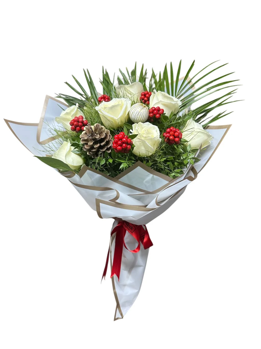 Beyaz Gül ve Kokina Buketi