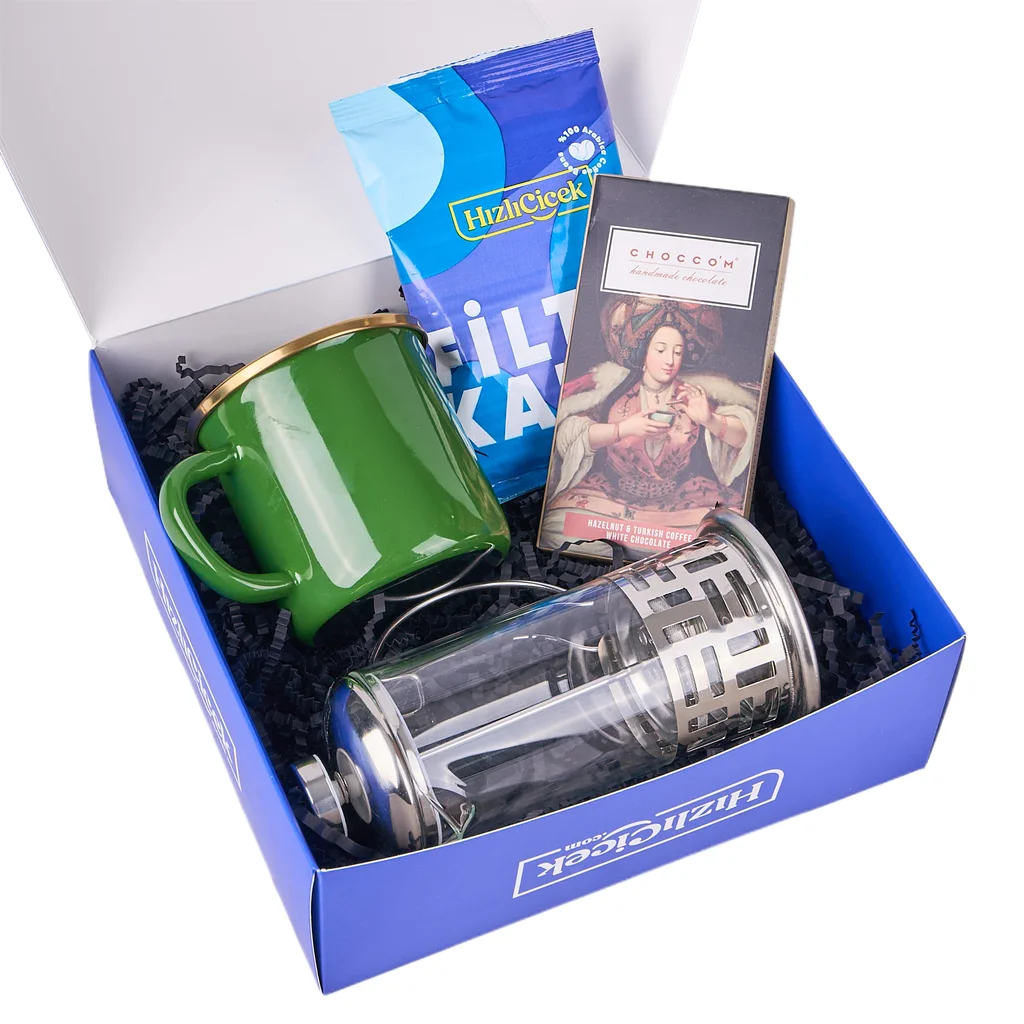 Filtre Kahve Seti & Çikolata Hediye Kutusu