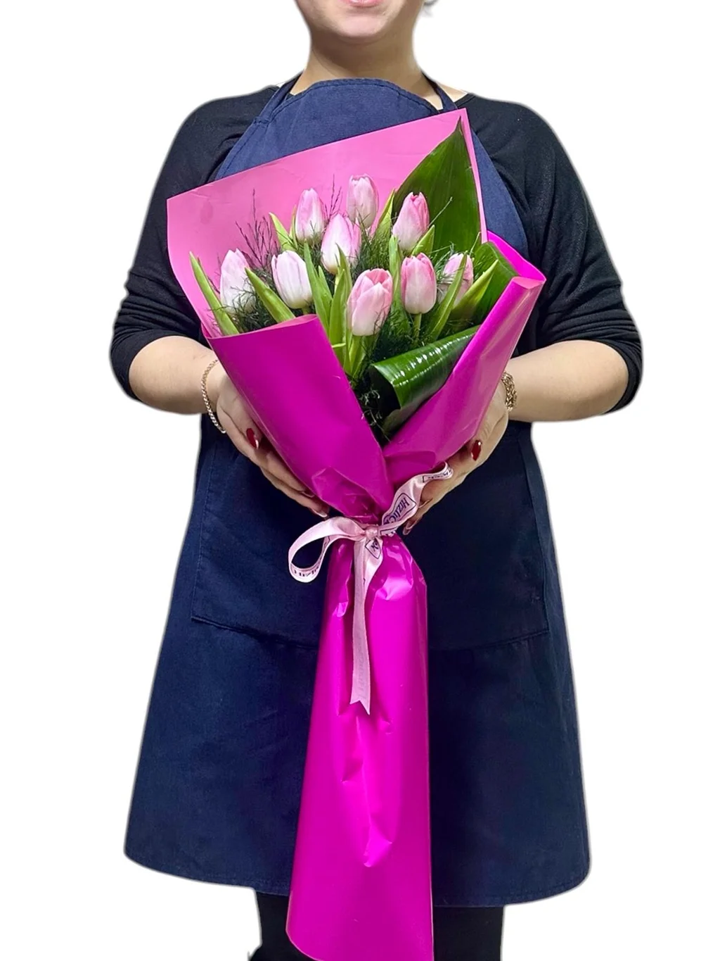 9'lu Pembe Lale Buketi