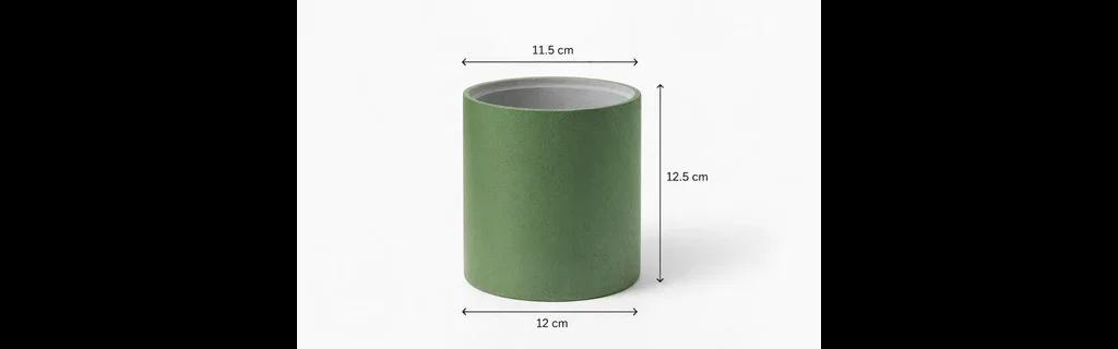 Silindir Yeşil Beton Saksı