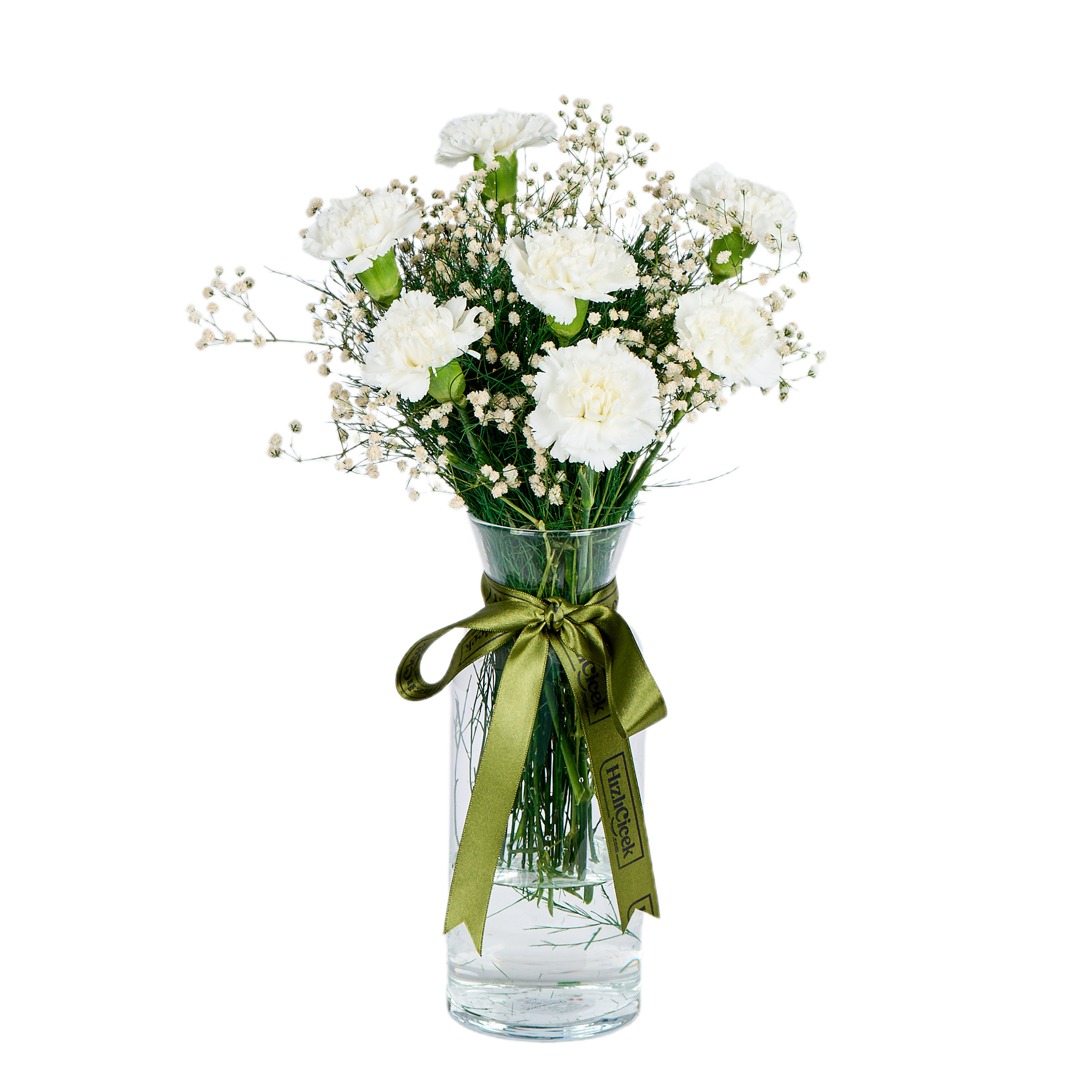 Vazoda Beyaz Karanfil - 8