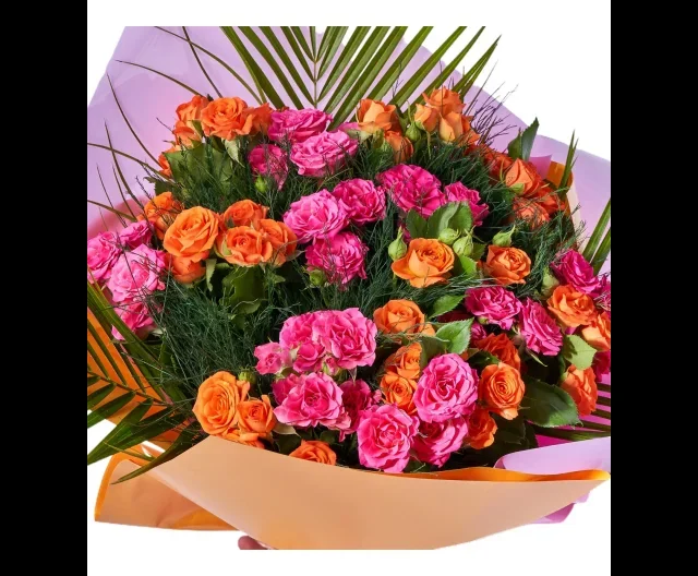 Pink and Orange Love Buket - 2